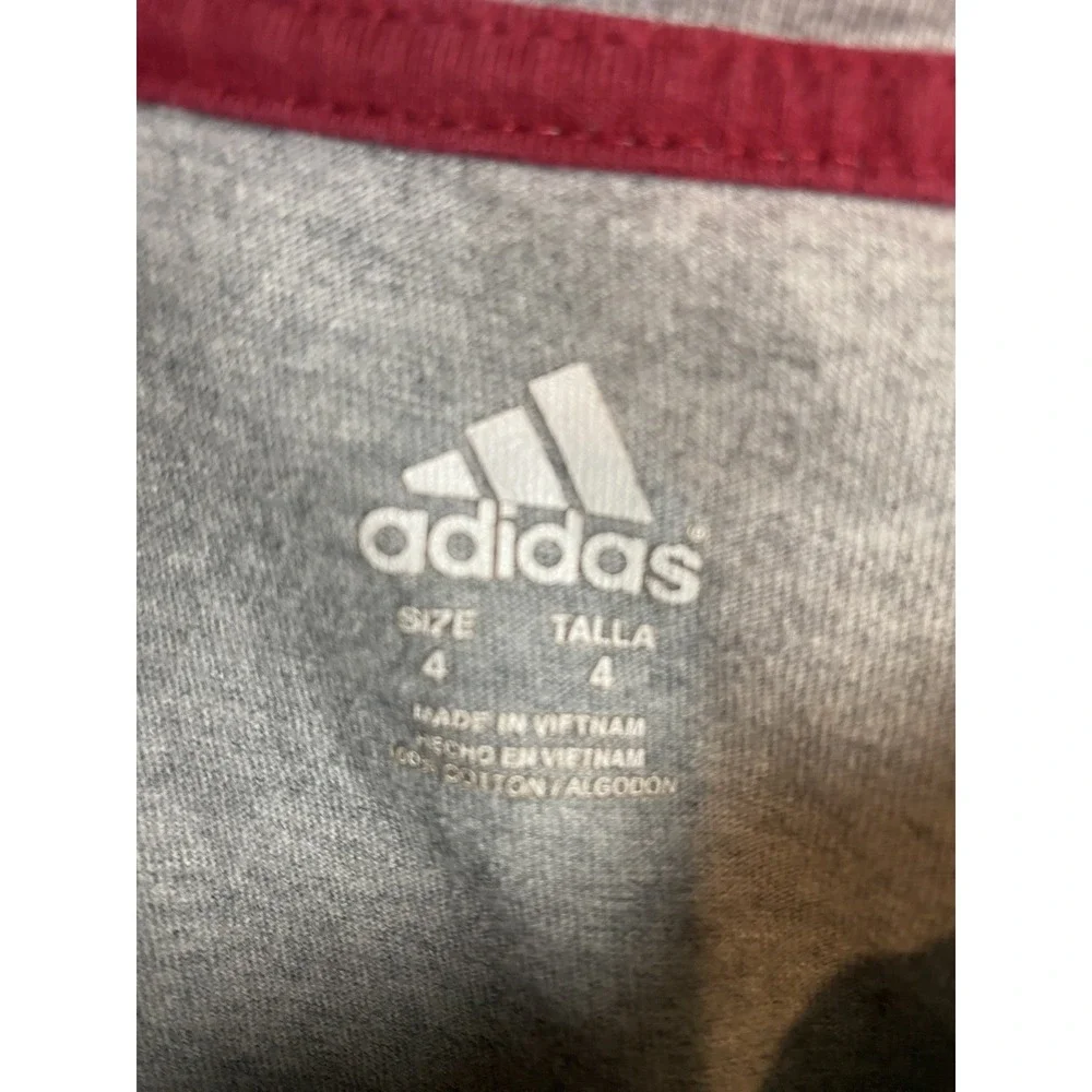 Adidas Kids Size 4 Long Sleeve Grey Graphic T-Shirt